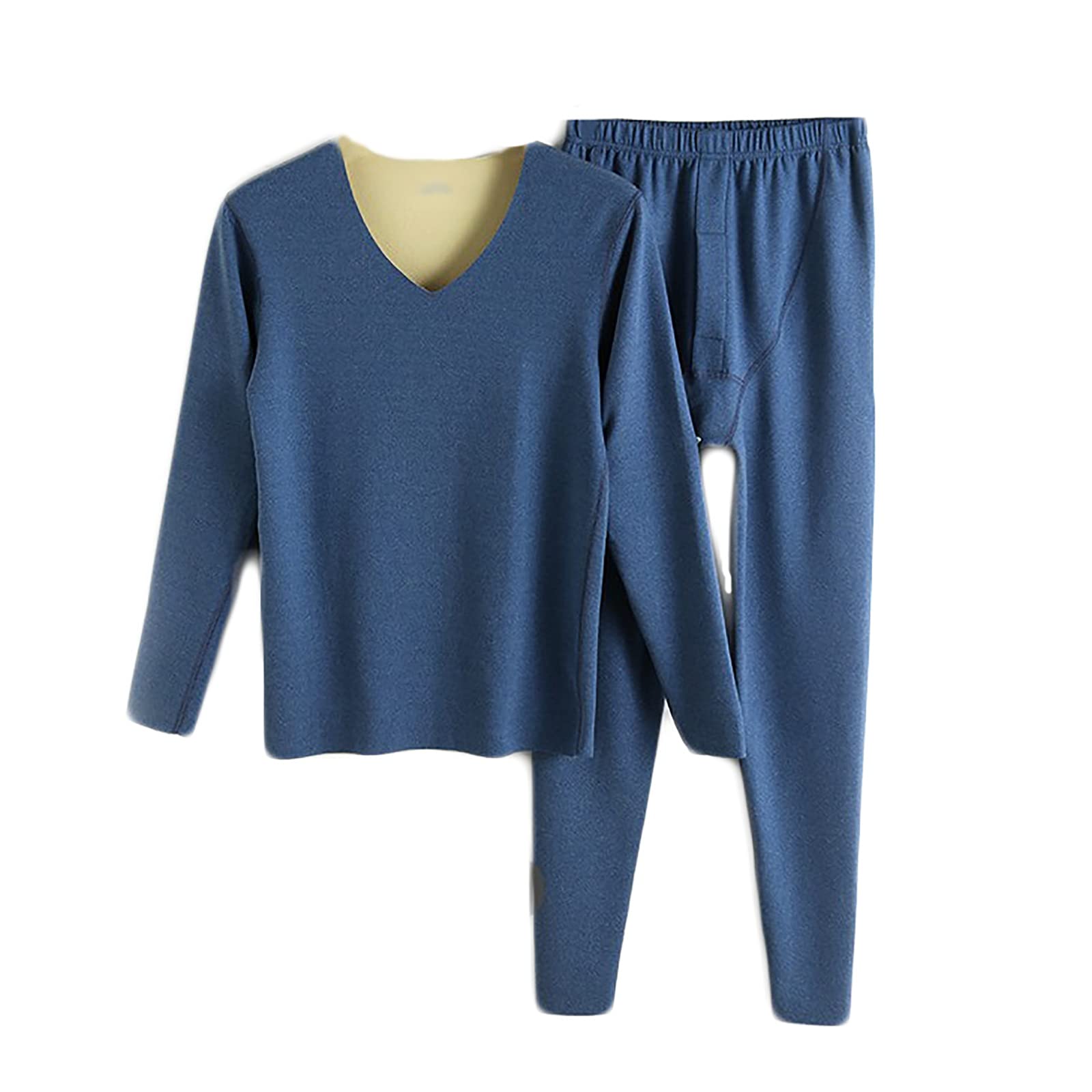 G&F Bielizna termiczna męska długie majtki zestaw szybkoschnąca, warstwa podstawowa koszulka z długim rękawem + legginsy (kolor: niebieski, rozmiar: 3XL)