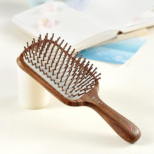 Miniatura 8 de TAN MUJIANG Hair Brush for Curly Hair Natural Wood Carp Jumping