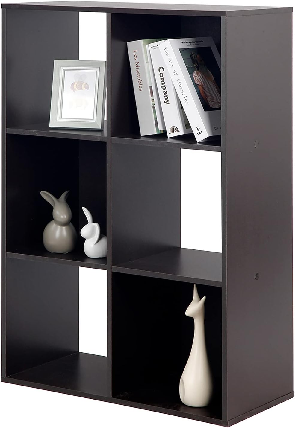 PACHIRA E-Commerce Wooden Storage Cubes, Unit Shelf Bookcase, Closet Cabinet, DVD Rack Bookshelf File Organizer Rack, Each Cube 28.5 cm, 6 Tier, Dark Brown : Home & Kitchen