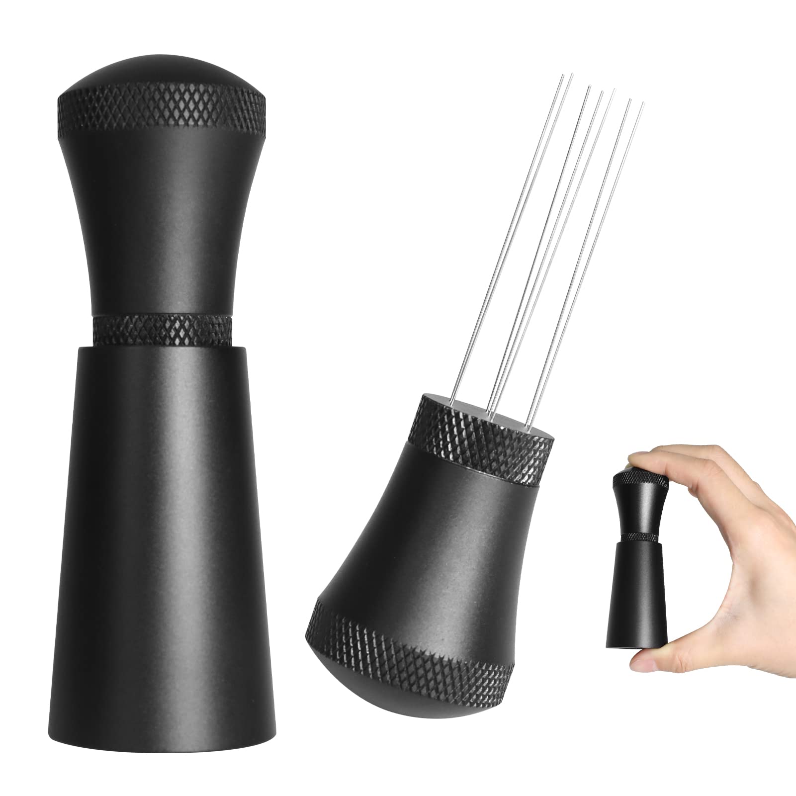 Wdt Tool Espresso Needle, Aluminum Wdt Tool Espresso with Stand, 7 Coffee Needles 0.3 mm Thick Wdt Tool Espresso Tool Made of Stainless Steel(13 Replacement Needle)