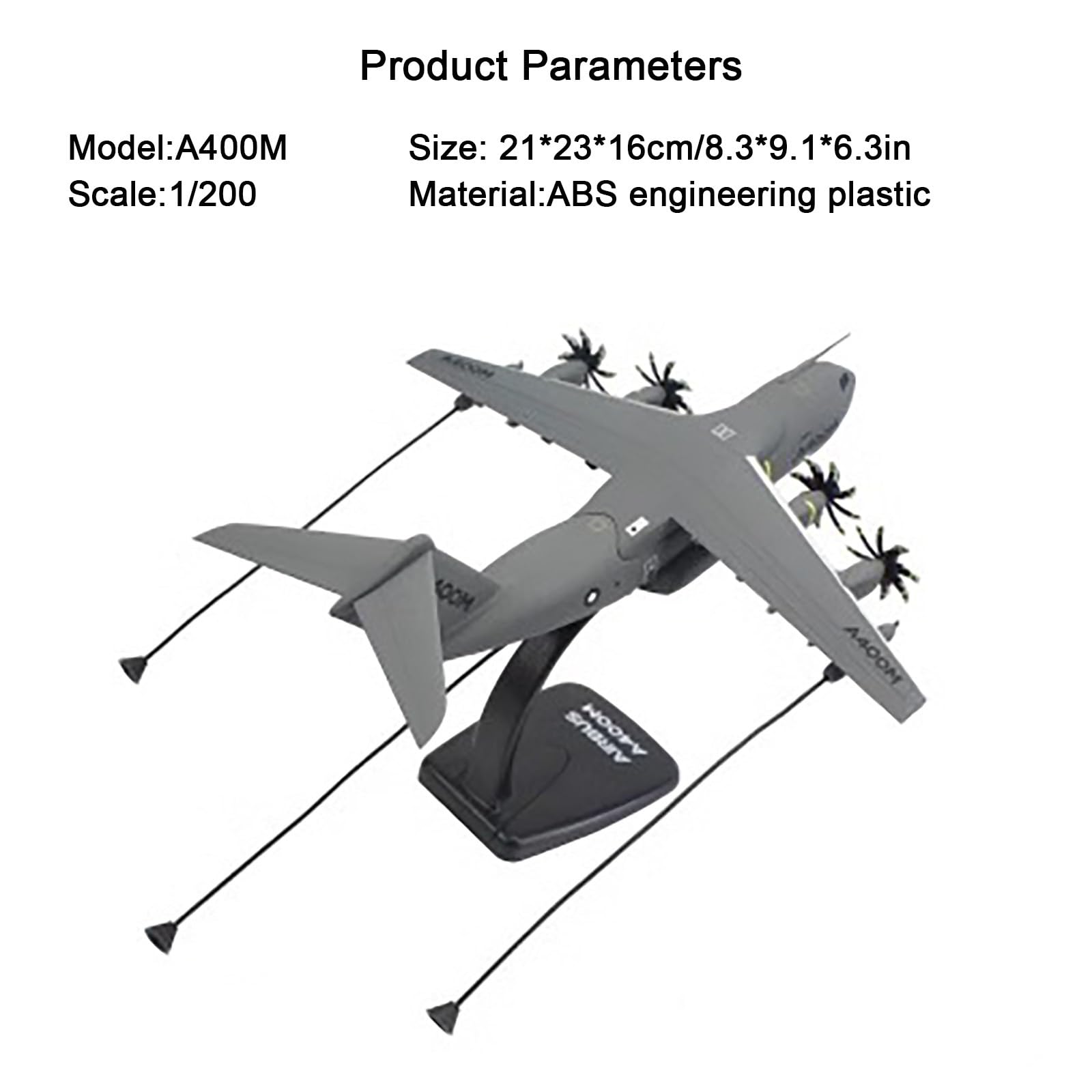 エアバスA400Mアトラス 1/200 [556736] 8.3” 1/200 Scale Airbus A400M Transport Fighter Model Airplane