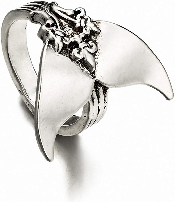 GiwotuWomens Mens Ring Mystical Mermaid Ring Vintage Antique Silver Whale Tail Midi Finger Knuckle Rings for Women Jewelry 3903