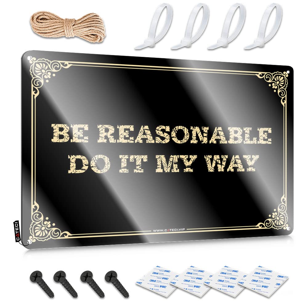 Sukecupqz Colour Garage Accessories For Man Cave Be Reasonable Do It My Way Tin Sign(30X40cm)