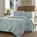 Tommy Bahama 220120 Tidewater Jacobean Reversible Quilt Set, King, Blue/Green