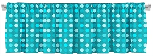 Miniatura 2 de Cenefa de cortina opaca con bolsillo para cortinero con bolsillo para barra, cenefa corta para cocina, dormitorio, 52 x 18 pulgadas, menta