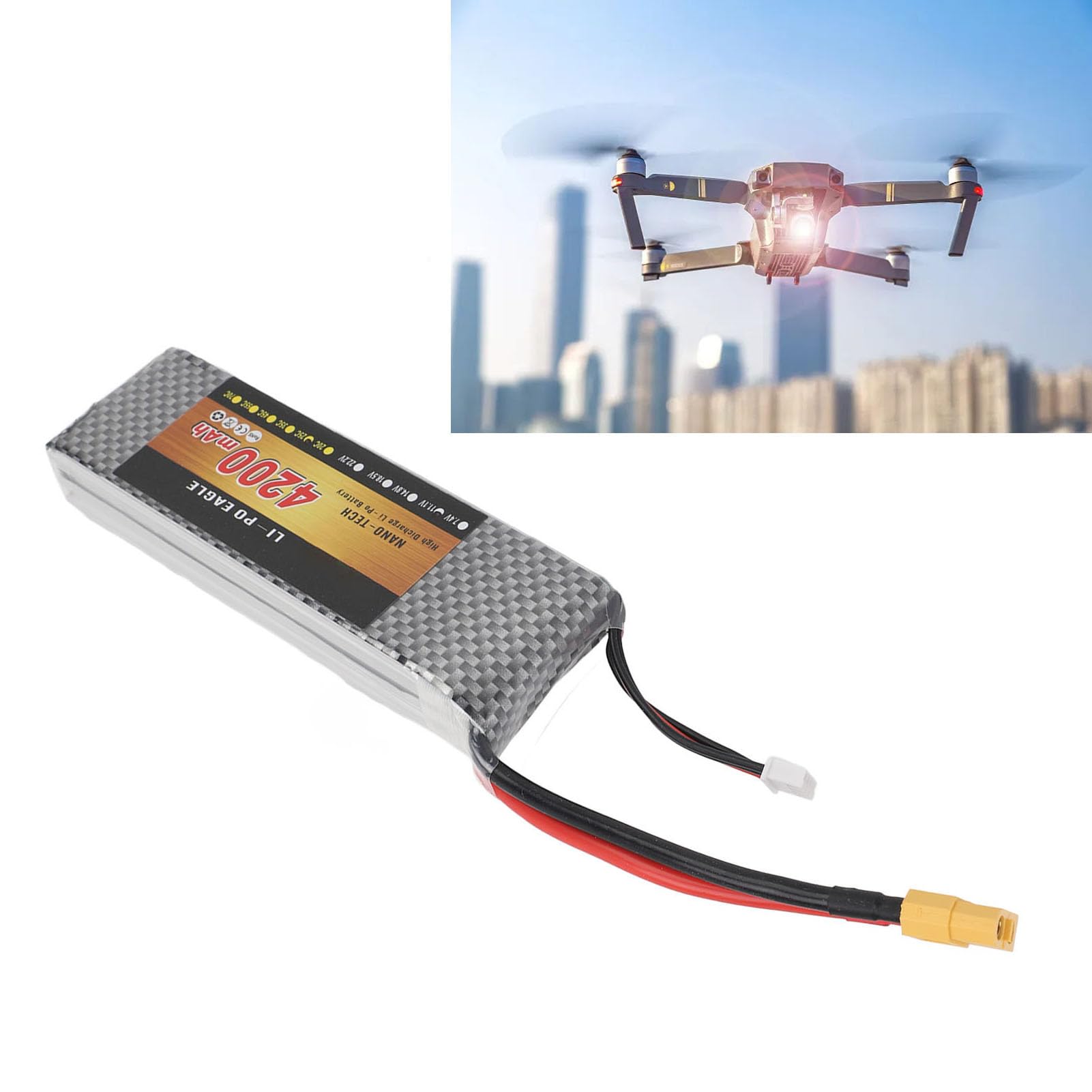 RC Cars Batería de Litio 4200mAh 11 1V Batería Lipo de Alto Rendimiento con Enchufe XT60 para RC Car Model Avión Helicóptero Quadcopter Drone - Tasa de Descarga de