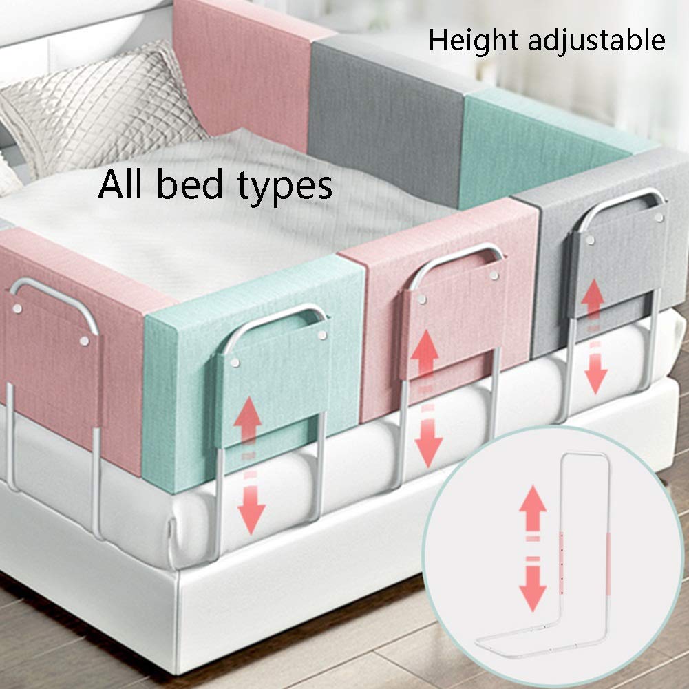 Barandilla de Cama para niños pequeños, Protector de Cama de Espuma para bebés, Protector de Descanso portátil para mesita de Noche, para el hogar y Viajes (Color: Rosa, Tamaño: 60