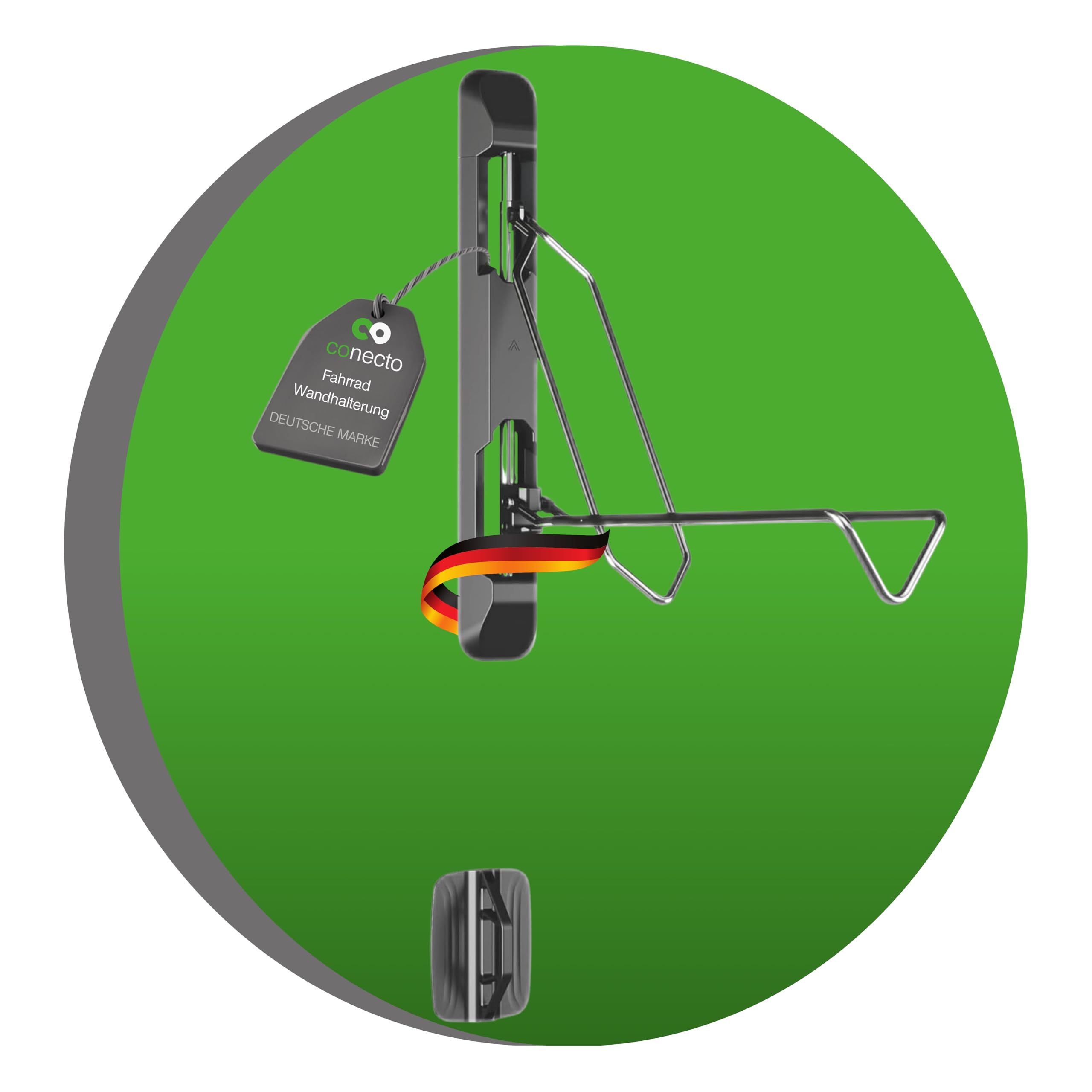 conecto Fahrrad Wandhalterung, Fahrradhalterung, Fahrradhalter, schwenkbar, höhenverstellbar für MTB, E-Bike bis 35 kg, Fahrradwandhalterung, Fahrrad Aufhängung Keller Garage Wand, Schwarz