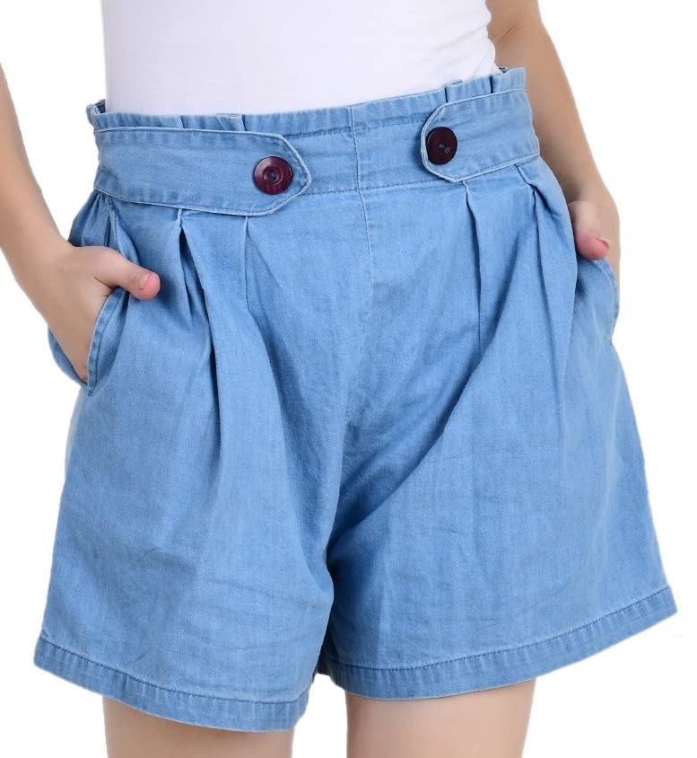 tara lifestyle Solid Denim High Waist Shorts-Women Hot Pant-picture-13