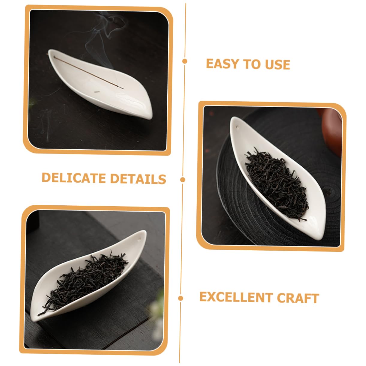 SOLUSTRE Multi Functional Ceramic Tea Scoop Reusable Tea Spoon for Loose Leaf Powder Elegant Design for Measuring Spices Baking Ingredients