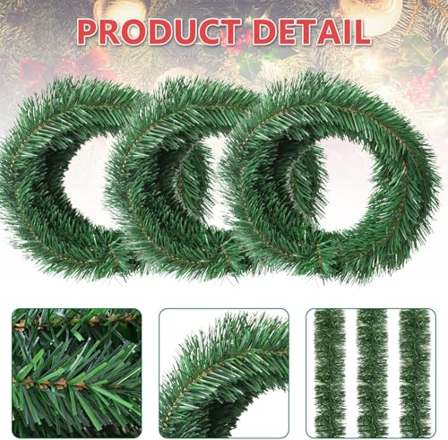 Christmas Garland - 54FT Christmas Garlands Set Artificial Green Plant Garland for Festival Wedding Party Hotel Shopping Mall Staircase Fireplace Decoration(Christmas Decoratins/Gifts)