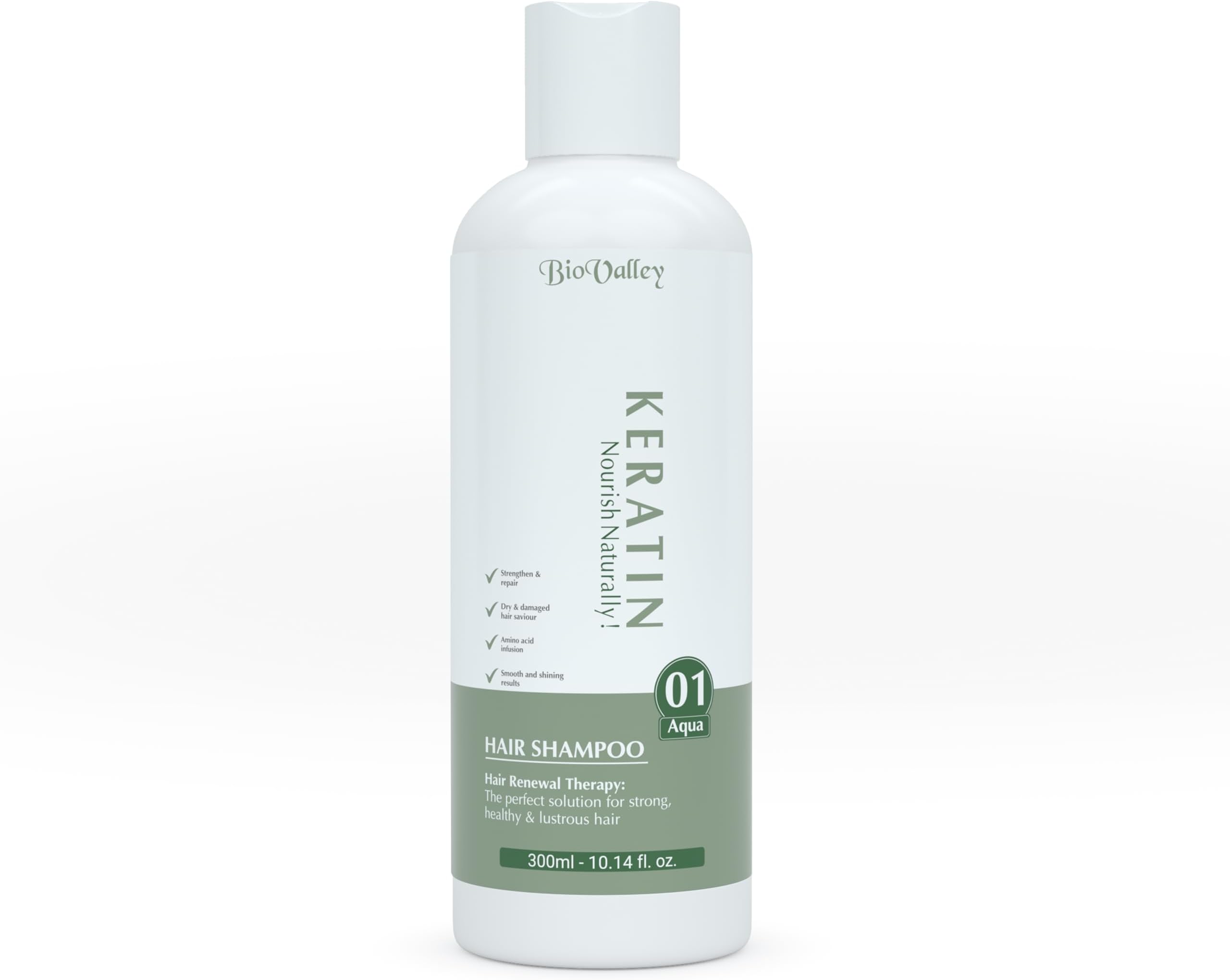 Keratin Smoothening Shampoo 300ml-Sulfate & Paraben Free, Nourishes Dry & Damaged Hair, Controls Frizz, Strengthens & Repairs, For Men & Women, Suitable for Keratin-Treated or Straightened Hair