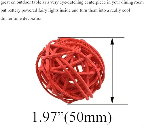 Miniatura 2 de HAHIYO Bolas de mimbre de mimbre de 1.969 in de diámetro, bien construidas, permanecen apretadas, magníficas tonalidades de color, espacio de