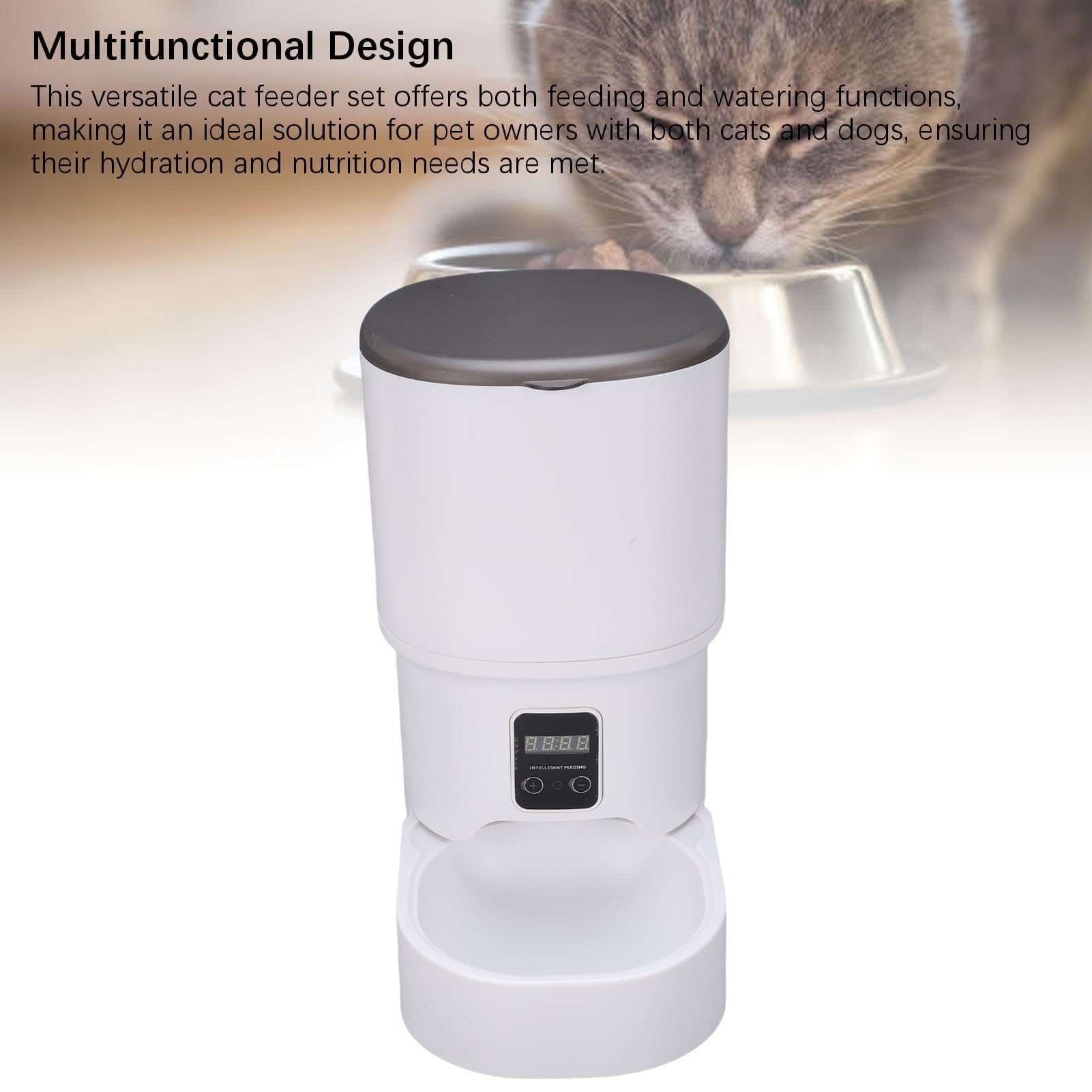 Smart Pet Feeder, WiFi APP-gesteuerter Automatischer Katzenfutter-Wasserbrunnen, Leiser Betrieb, Große Kapazität, Multifunktionaler Futter- und Wasserspender für Katzen und Hunde