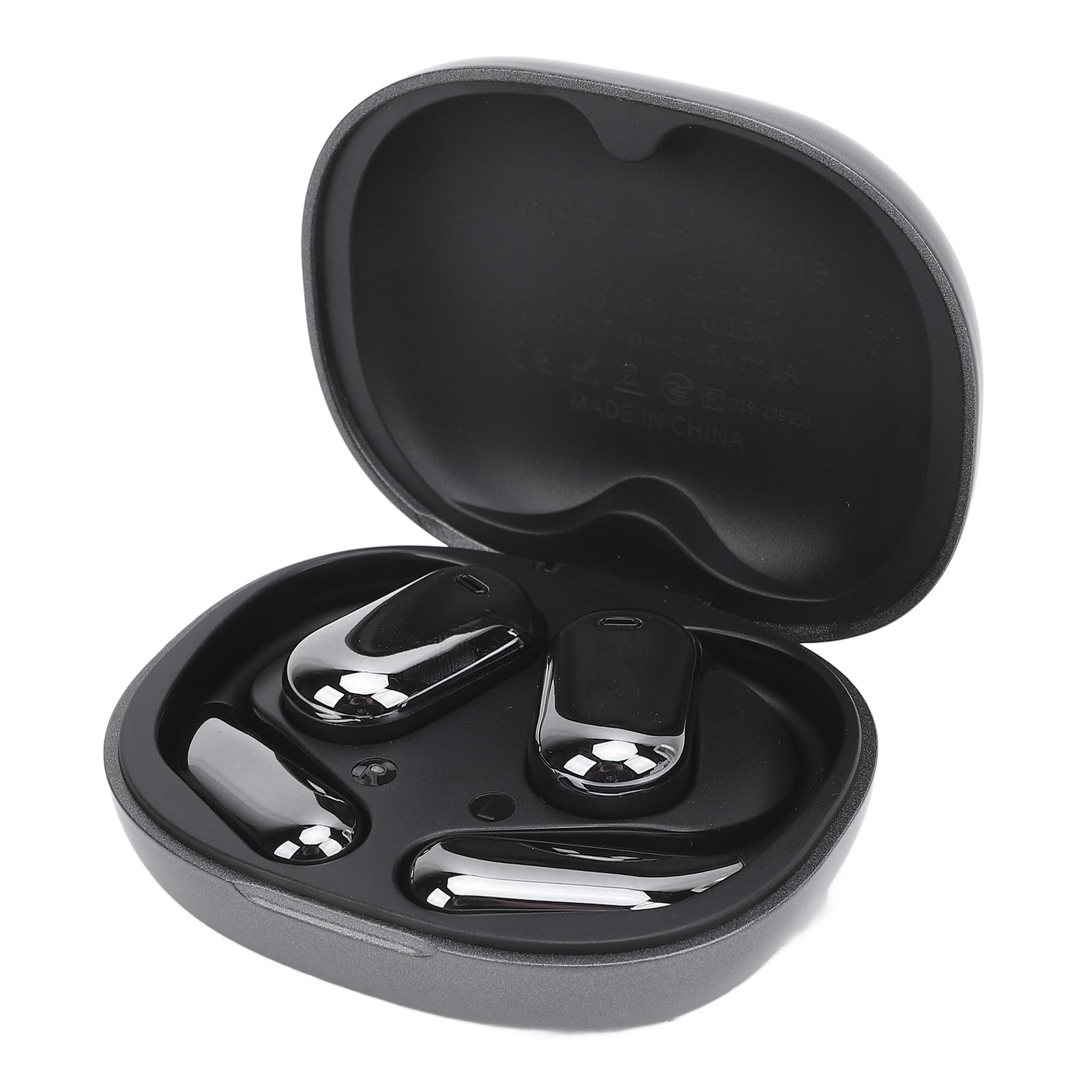 Auricolari per Traduttore di Lingua Traduzione AI Efficiente Compatto Orecchio Aziendale Appeso per Viaggiatori D'affari ABS 2 Pezzi (BLACK)