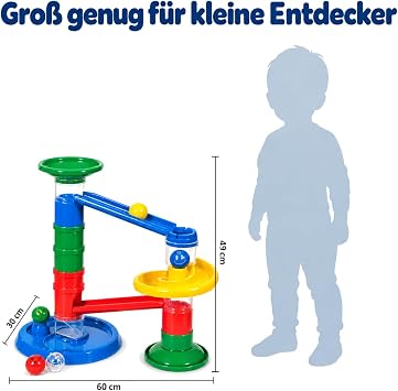 Rollipop Marble Run from 1 Year Old - Large Marble Run for Toddlers and Babies 49 cm Plastic Ball Tower with Balls Motor Skills Toy 1st Birthday Gift for Girls and Boys