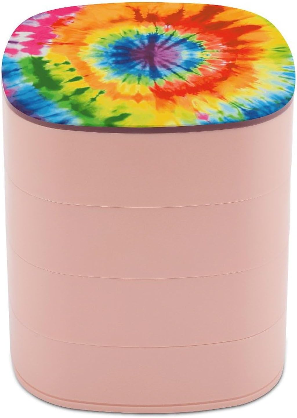 Fashionable Tie Dye Printed Rotating Jewelry Box, Efficient Storage of Your Dazzling Jewelry