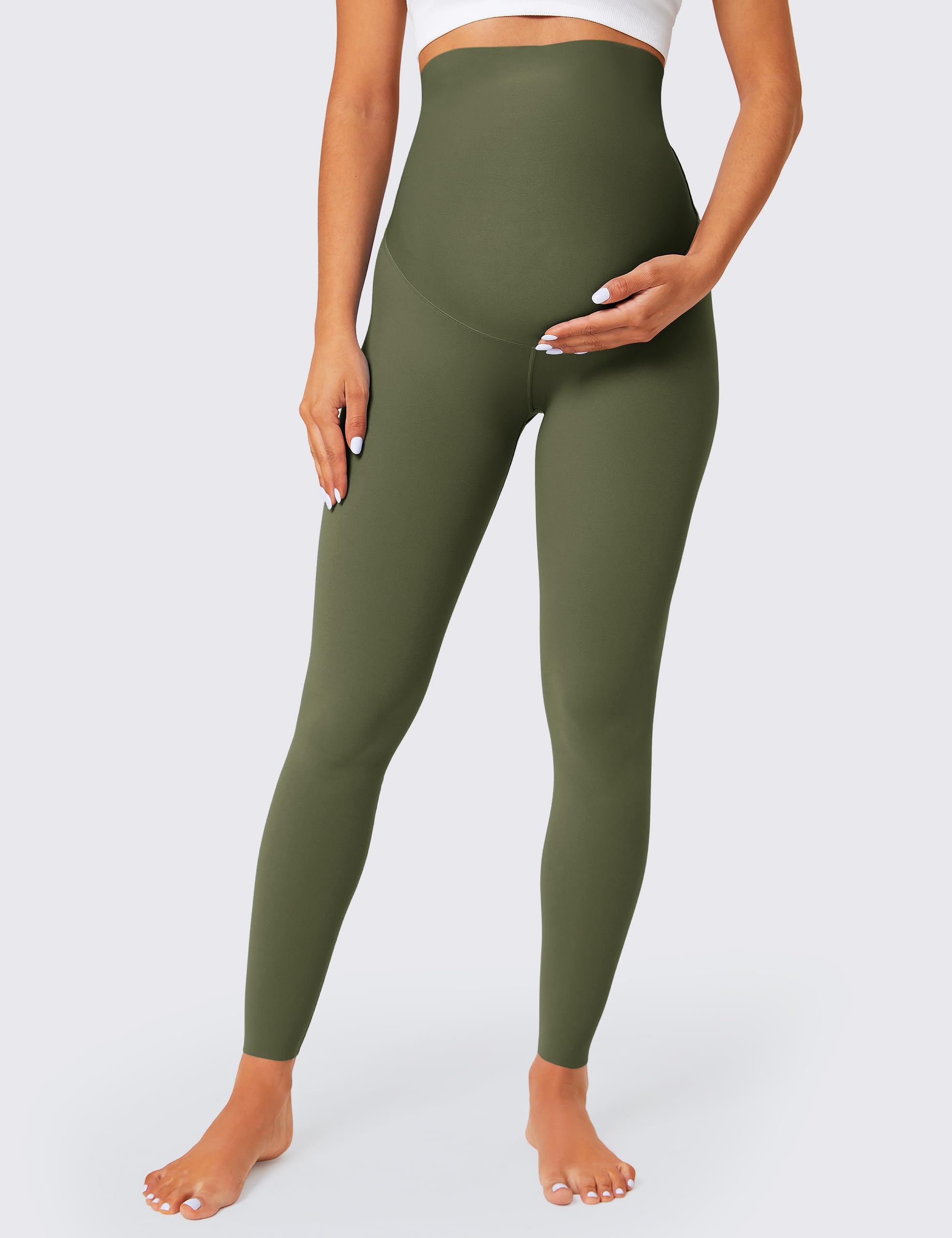 BAYDI Leggings premaman sopra il pancione Leggings da palestra Supporto Pancia Leggings sportivi Leggings per allenamento gravidanza Leggings Burrosi Pantaloni da yoga morbidi