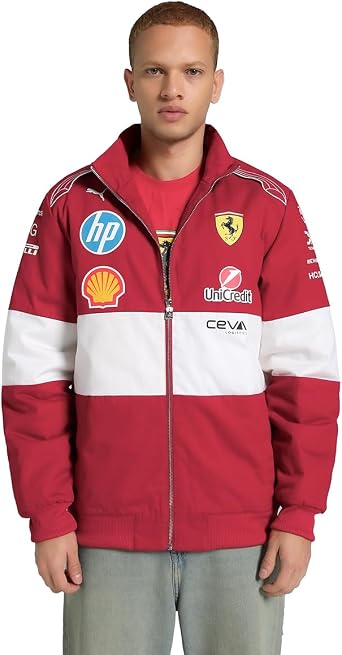 PUMA Scuderia Ferrari F1 2025 Team Vintage Racing Jacket - Red