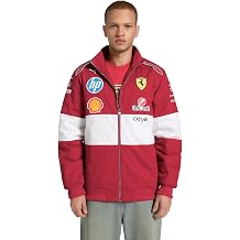 puma scuderia ferrari f1 2025 team vintage racing jacket - red
