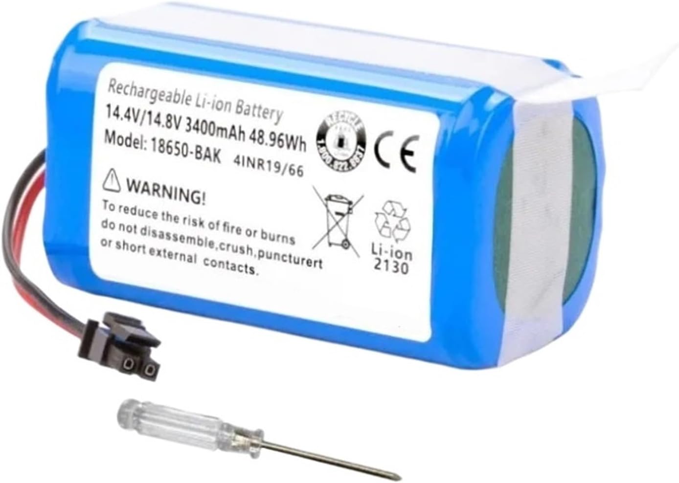 14.4V 3600mAh Vacuum Battery Replacement, Compatible For Bagotte, BG800 BG850, Compatible For Coredy, R750-2200pa G800 G850, Robot Vacuum Cleaner