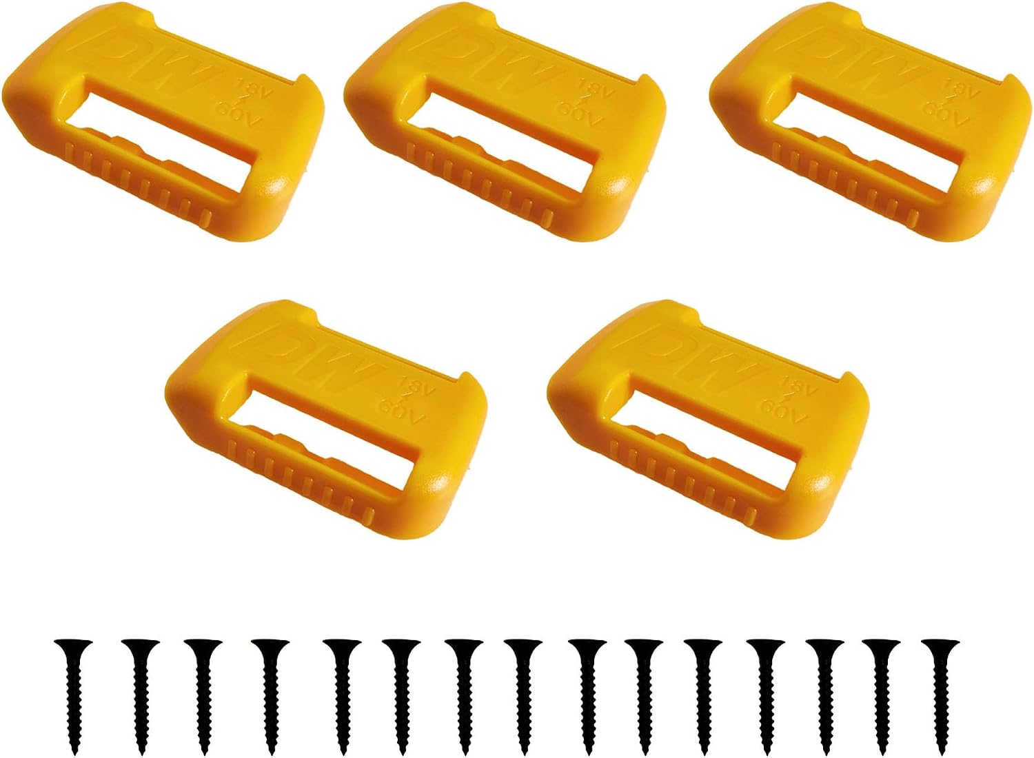 5 Packs Battery Holder Battery Organizer compatible with Dewalt 20V 60V | Can be mounted on a wall to store lithium batteries or carried conveniently on a belt