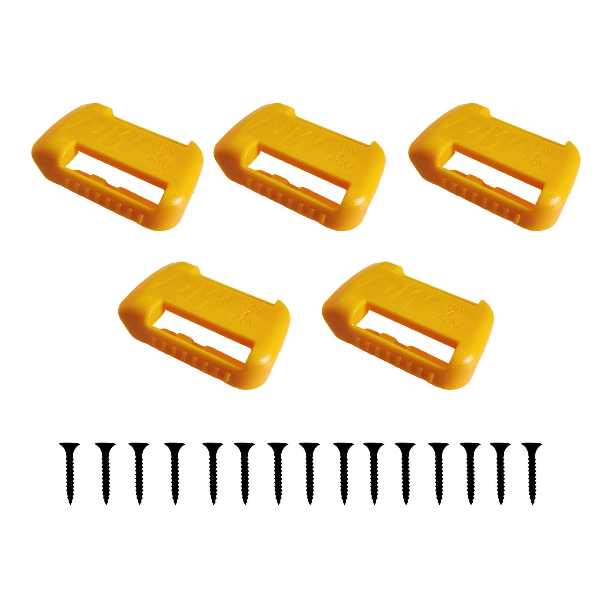 5 Packs Battery Holder compatible with Dewalt 20V 60V Wall Mounted Battery Organizer Work Belt Battery Holder Compatible with DCB200 DCB203 DCB205 etc