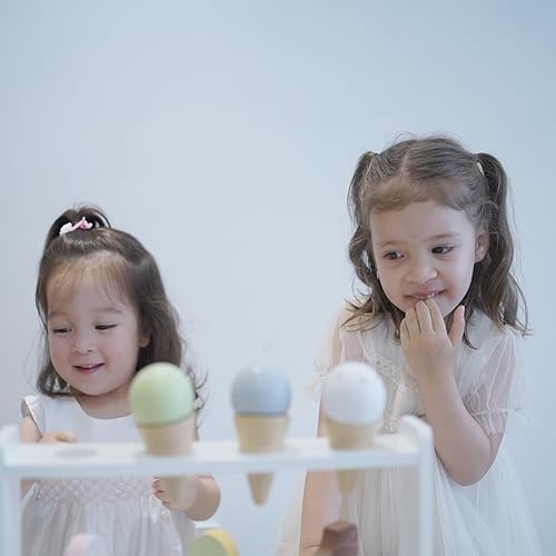 Miniatura 6 de Juego de helado de madera para niños, 10 piezas, juguetes de helado para niños pequeños