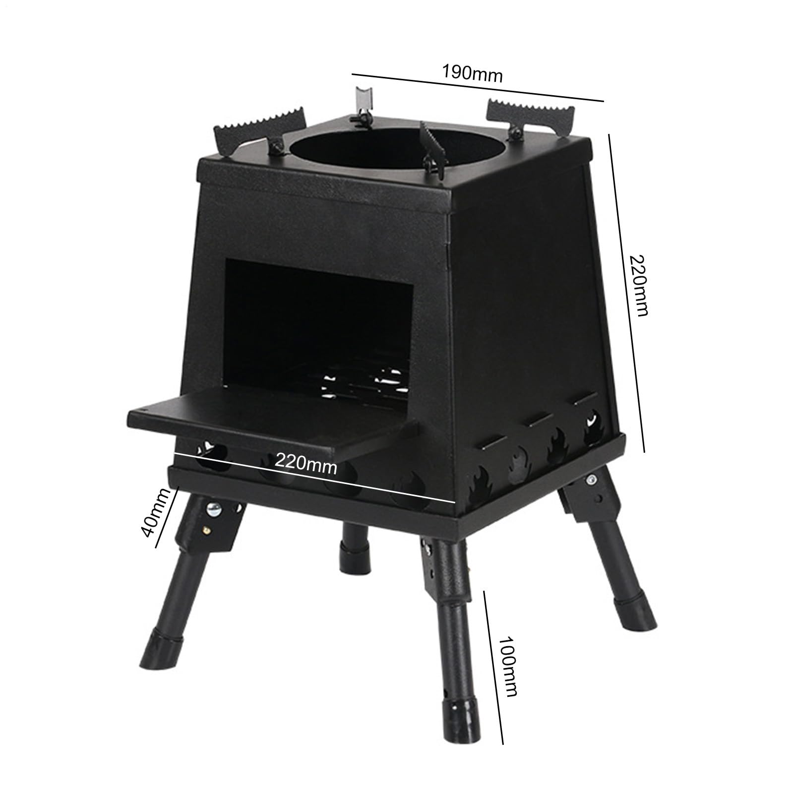 Poêle à bois pliable – Réchaud d'extérieur portable, mini brûleur amovible