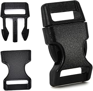 5/8" Black Plastic Side Release Buckle Curved Quick Release for DIY Bracelets, Backpacks, Dog Collars & Tactical Gear
