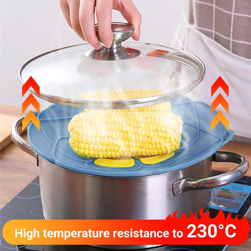 Spill Stopper Lid Cover,2Pcs Silicone Pan Lid 10"&11.5" Splatter Guard Pots Boil Over Safeguard Multi-Function Kitchen Tool Kitchen Gadgets (Red - Image 3