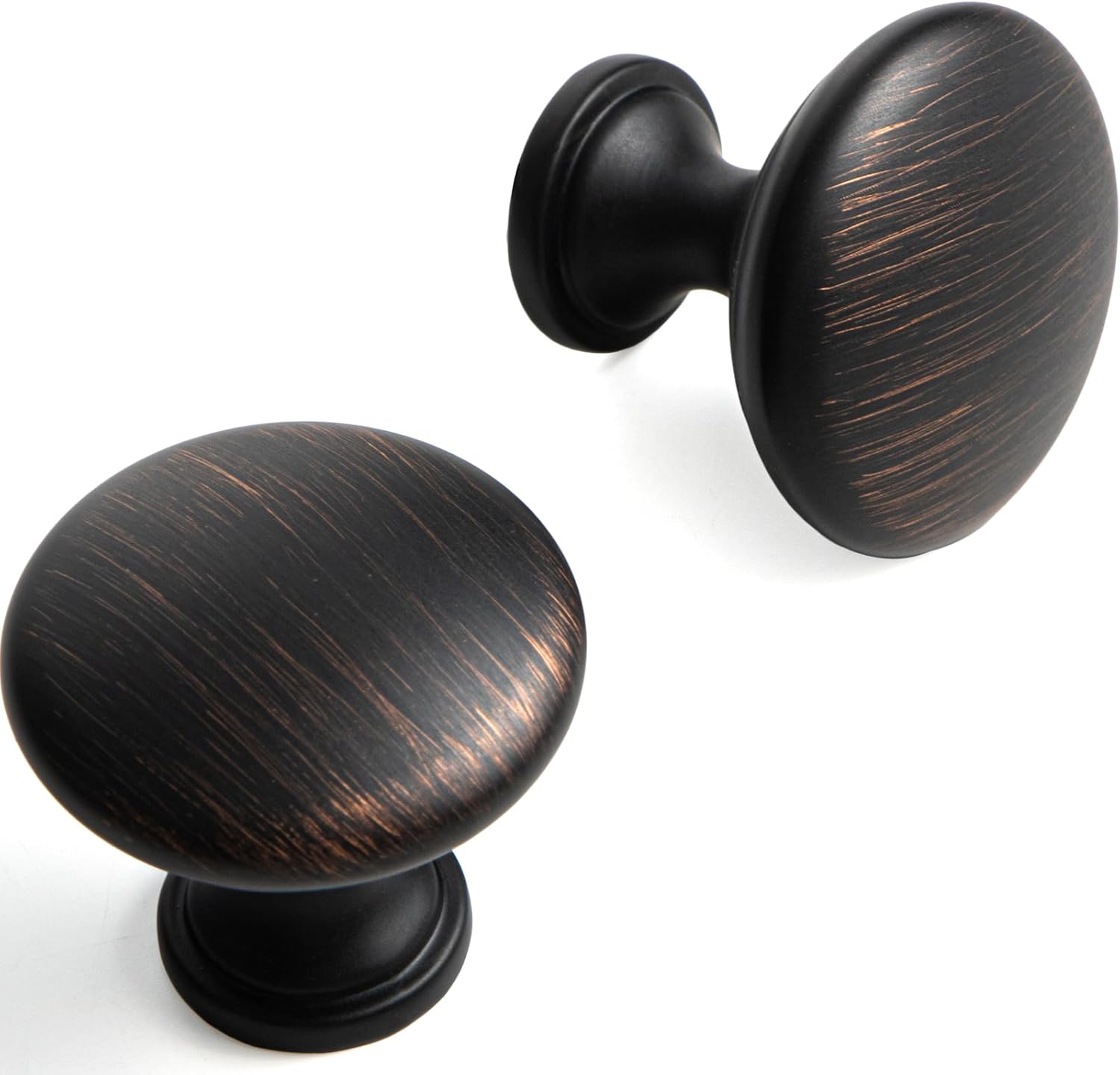 Liron Hardware 10 Pack Solid Round Cupboard Cabinet Knobs 30mm Kitchen Dresser Drawer Pulls Handles Brushed Nickel