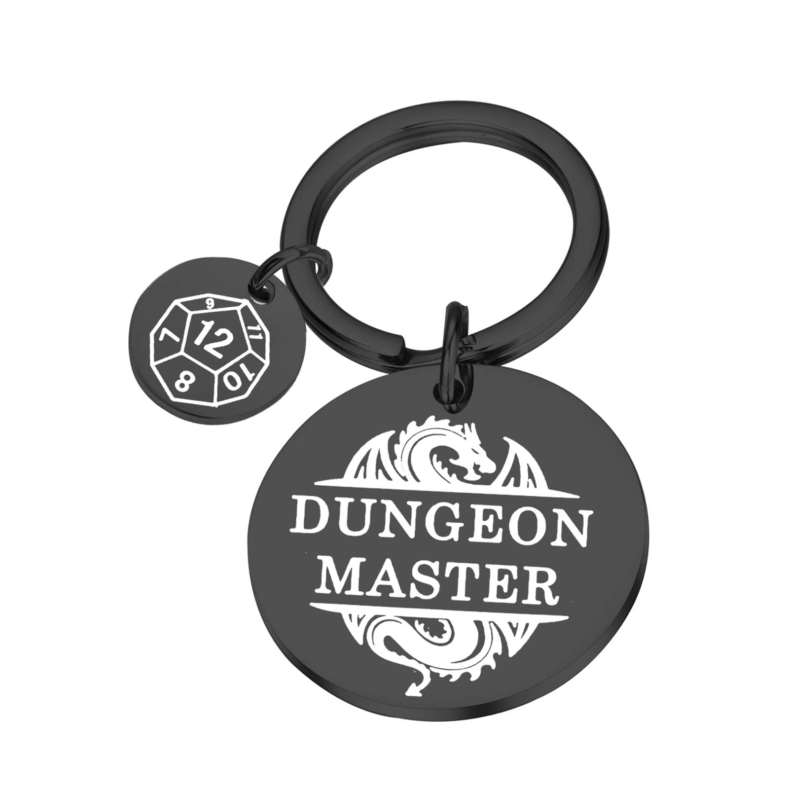 PLITIPLITI Gamer Gift Dungeon Masters Fans Gift Dice Black Keyring RPG Gift The Tabletop Gamers Gifts Funny DND Gift for Gamer