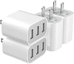 USB Charger Block, Wall Plug in USB Charging Blocks, Fast Charging Multiport Wall Charger Power Adapter for Mobile Phone 15/14/13/12/11/10 Pro and More【3-Port Charger 】