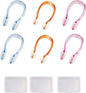 6Pcs Nose Clips Swimming,Soft Silicone Non Slip Reusable Nose Clip with Box