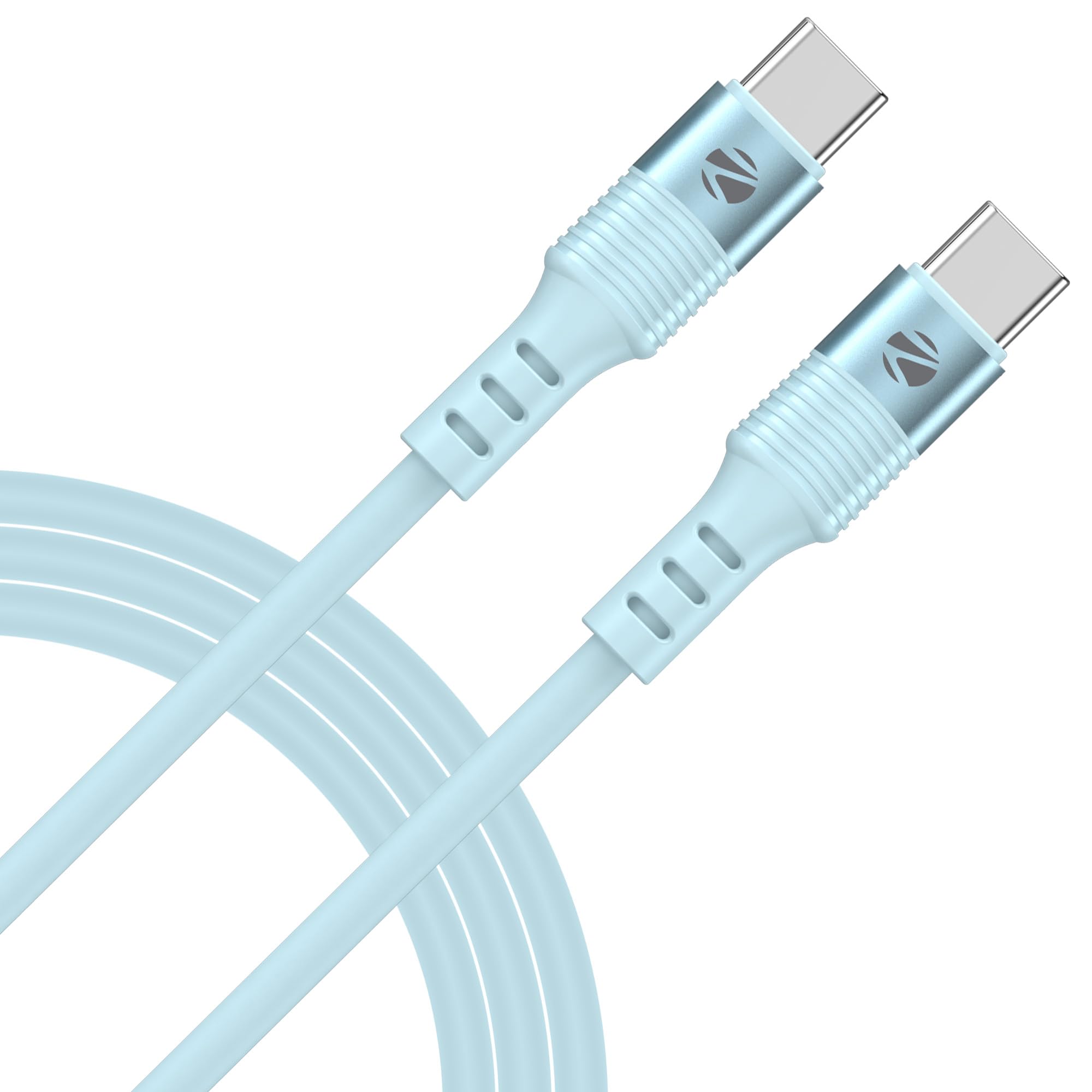 Zebronics Wattz 60CC2 Type-C to Type-C Soft Silicone Cable, PD 60W, 1 Meter, Durable, Charge & Sync, Rapid Charging, For Laptops, Tablets, Mobiles (Blue)-picture-25