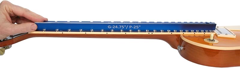MusicNomad Tri-Beam 3 'n 1 Guitar Notched & Precision Straightedge (MN821) | Dual-Notched and Precision Straightedges Support Common Fender, Gibson and PRS Guitar Scale Lengths.