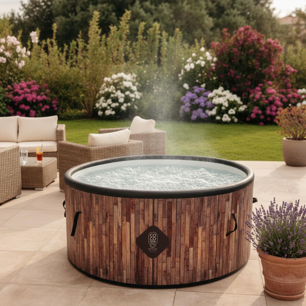 COCO SPA Bali Spa Gonflable - 150 cm de diamètre - 800 litres - Moteur 2240 W - 2 à 4 Personnes - Massage 140 Jets