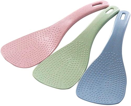 Espátula de paleta de arroz, vajilla, cucharas para servir alimentos, cuchara para arrocera, cuchara de olla de arroz de color sólido, paja de trigo