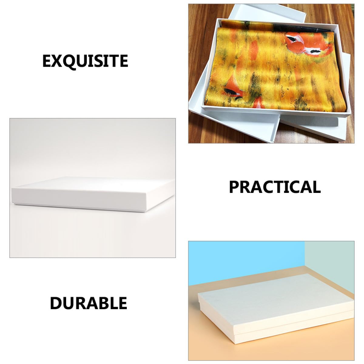 VOSAREA ou Anniversaires avec Couvercle 10 Boîtes Présents en Carton Blanches Faciles à Nettoyer et Flexibles, pour Présentation de Produits