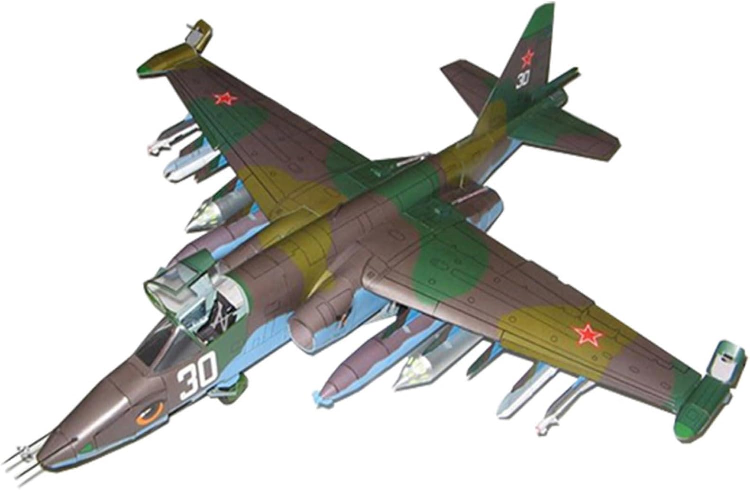 MLKOSS 1/33 Scale Sukhoi Su-25 Attack Aircraft Frogfoot Fighter Paper Model (Unassembled Kit)