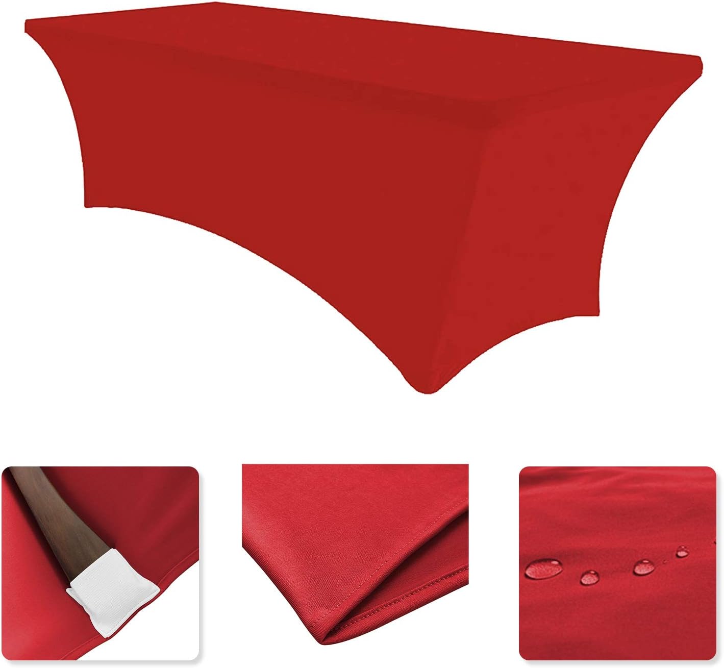 Prоduсt Dеаl SEPARO Spandex Table Cover Fitted Rectangular Tablecloth Stretchable Fabric Lycra Tablecloth 8 ft Wrinkle-Free for Party Dj Tradeshows Banquet Weddings Cocktail, 2 Pcs