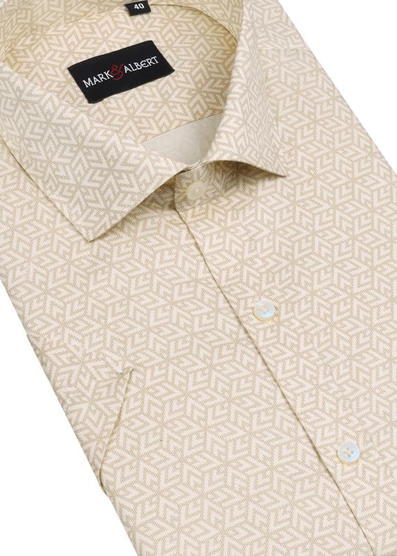 Image of MARK & ALBERT Mens Half Sleeves Printed Shirt