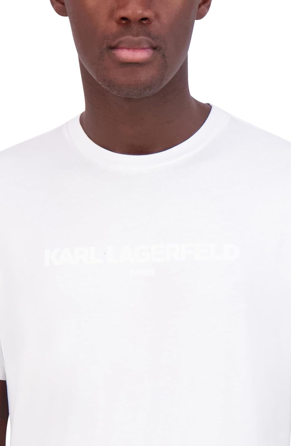 Karl Lagerfeld Paris Mens Soft Crew Neck Tonal Logo Short Sleeve T-Shirt - Image 5