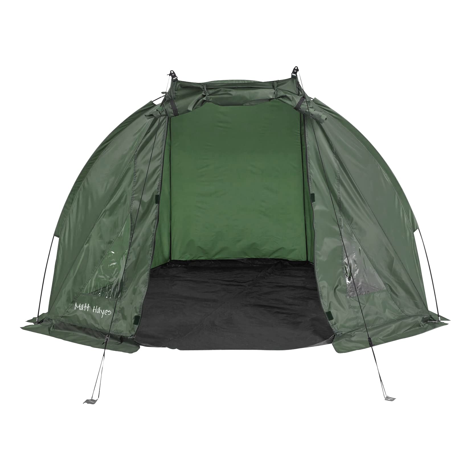 Matt Hayes,DAY SHELTER Fishing Bivvy 190T Tejido de poliéster verde oscuro con paneles de visualización de PVC, clavijas de postes y bolsa de transporte [99-8030], verde