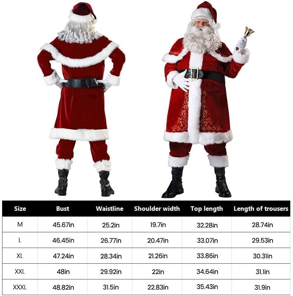 Costume de Père Noël X-Large confortable et opaque qui ne gratte pas