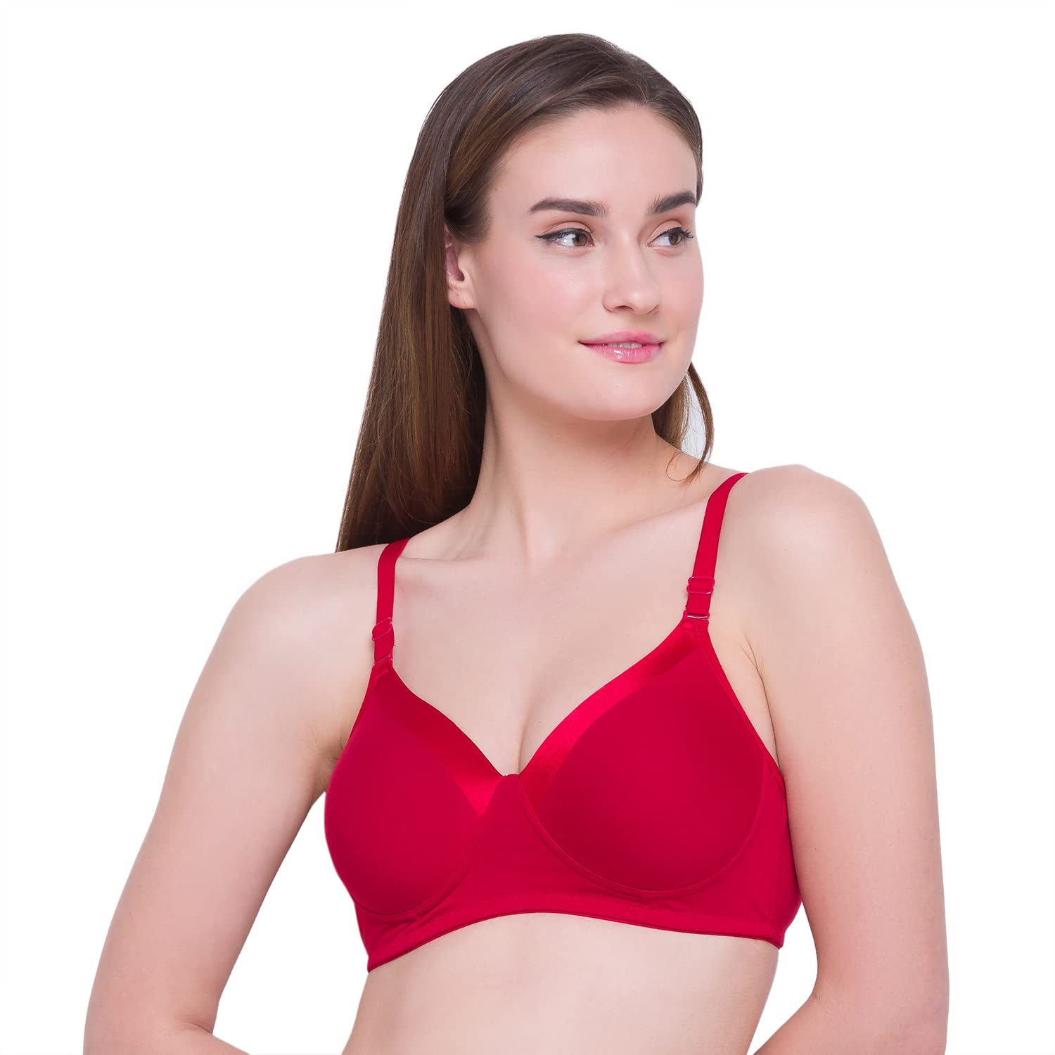 CandyskinCotton Solid Lightly Padded Non-Wired Full Coverage Bra - Ultimate Comfort and Support(Wine, 34D)