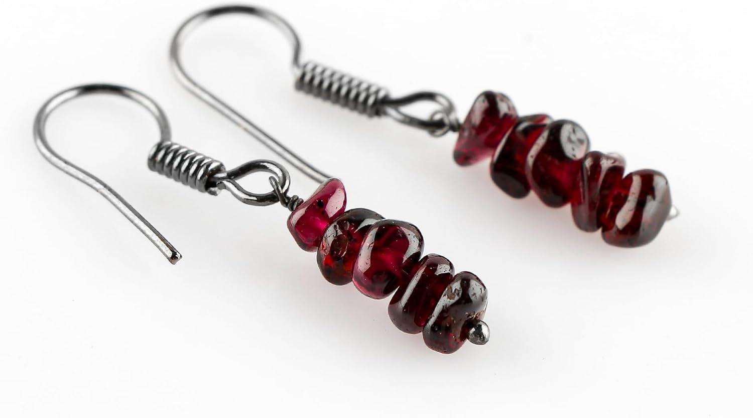 Gemstone Chips Dangling Earrings, Stone 2-3 MM, Black Plated, Handmade Jewelry, Chakra Healing Crystals, Polished Nuggets Stones, Women Earrings, Gemstone Jewellry - Image 3