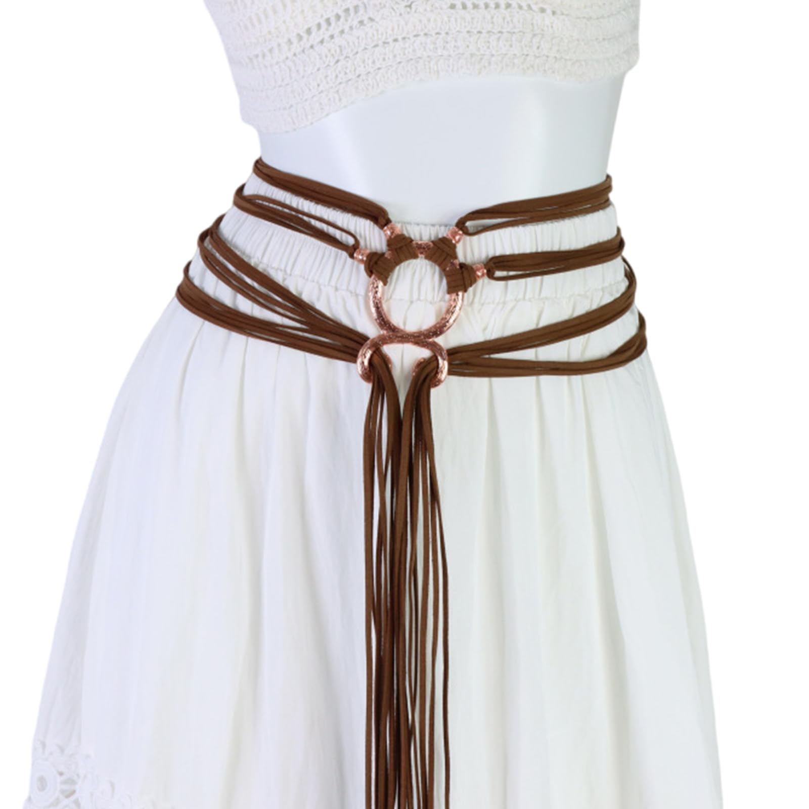 MICFENY Stylish Rope Belt With Adjustable Length Soft Faux Leather Long Rope Wasit Sash For Casual And Formal Outfits
