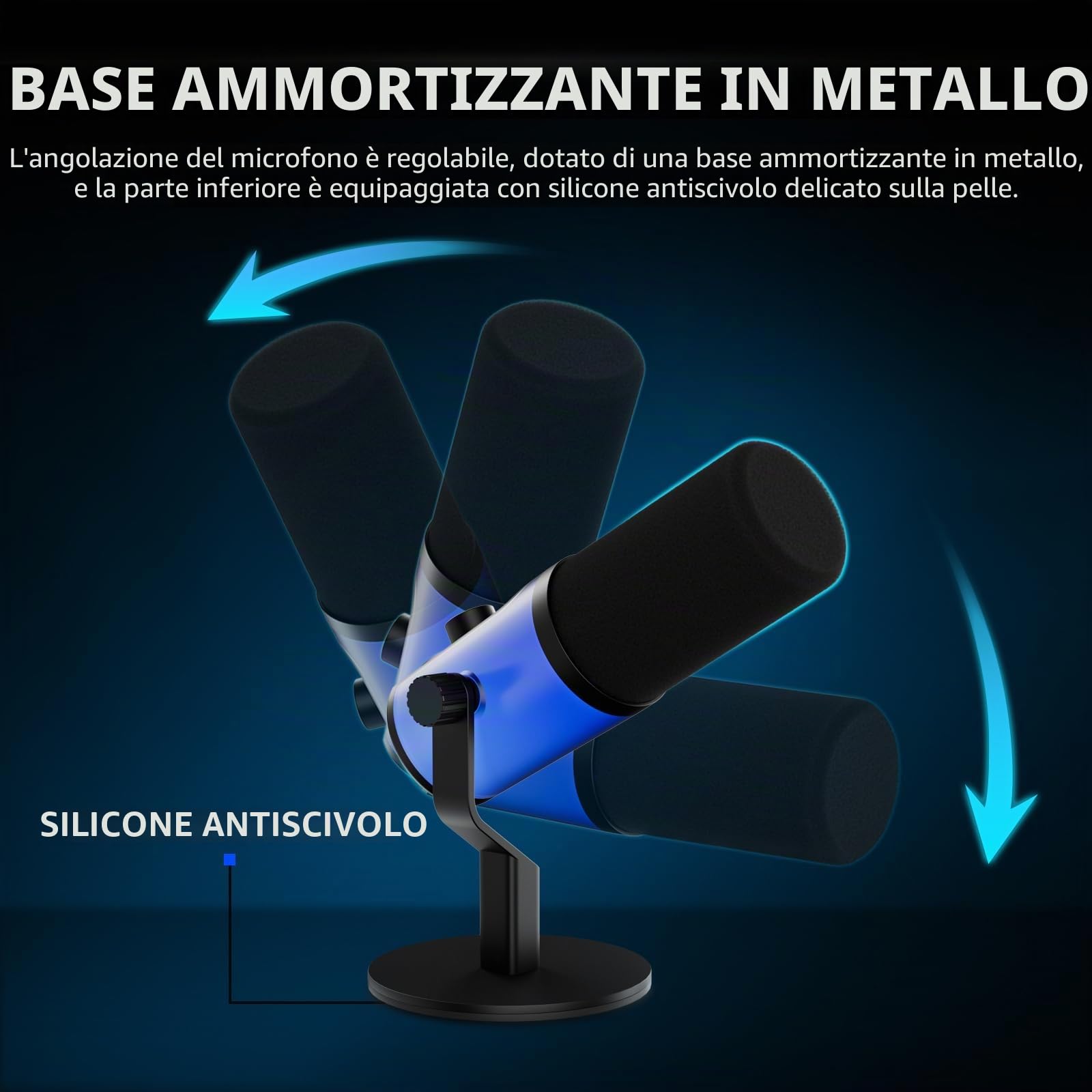 DLB-77 Microfono Dinamico USB XLR, Cardioide RGB Streaming Gaming | Microfono Dinamico USB XLR, Cardioide, RGB, Monitoraggio Cuffie, 192kHz, 48V Phantom, Streaming Gaming